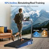Foldable Treadmill with 10% Incline, 4 in 1 Compact Walking Pad Treadmill with Handle Bar for Home Small Spaces, 3.0HP Portable Quiet