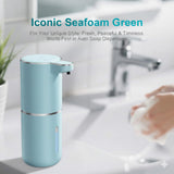 Wisekoti P11 Seafoam Automatic Foaming Soap Dispenser – Unique Coastal Tone, Touchless Sensor, 4-Level Foam Control, USB-C Rechargeable, 380ml, Wall Mounted or Countertop for Kitchen & Bathroom
