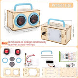 STEM Projects for Kids & Adults Age 8-12, Build Bluetooth Speaker Kit, DIY Crafts Science Experiment Electronics Sound Amplifier Set with LED Light, Birthday Gifts for Teens Boys 9 10 11 13 14 15 16