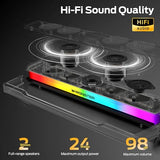 Bluetooth 6.0 Computer Sound Bar with Dynamic RGB Light, USB/Type-C Plug & Play, Gaming Speakers for Computer Desktop, PC, Laptop