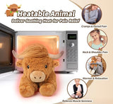 Cuckool Highland Cow Stuffed Animals, Microwavable Stuffed Animal Adorable Fluffy Highland Cow Plush for Warmth, Heatable Coolable Lavender Scent Toy, Cute Soft Plushie Gift for Kids Boy Girl & Adults