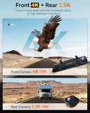WOLFBOX G900 PRO Mirror Dash Cam with 8MP STARVIS IMX678,Front 4K Rear 2.5K