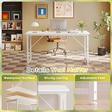 PRAISUN 55 Inch Computer Desk, Home Office Desk with Spacious Desktop, Modern Gaming Desk, Writing Study Table for Bedroom, Small Spaces