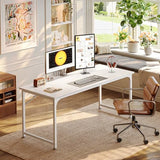 PRAISUN 55 Inch Computer Desk, Home Office Desk with Spacious Desktop, Modern Gaming Desk, Writing Study Table for Bedroom, Small Spaces