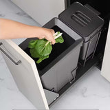 Under Cabinet Pull-Out Trash Can & Recycling Bin Kit, Soft-Close Under Sink Waste Container (Double 18L + 8L) for Kitchen Organization & Space Saving