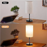 ZJOJO Table Lamp for Bedroom Set of 2, Bedside Small Lamps with 3 Way Dimmable Rocker Switch and AC Outlet