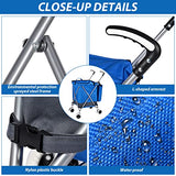Shopping Carts for Groceries Foldable Rolling Trolley with 360° Double Front Swivel Wheels Waterproof