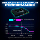 urbofrost Gaming Laptop Cooling Pad - 4 Powerful Turbo Fans - 4 x 4000 RPM, Dynamic RGB, 4-Ports USB, Laptop Cooler 2 Power Modes USB-C/DC