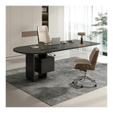 zhongxlla Standing Desk, Modern Black Office Executive Desk with Storage Drawers