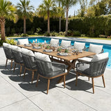 LayinSun 11 Pieces Outdoor Patio Dining Set, Aluminium Rectangular Dining Table
