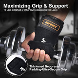 JOBGAIN Weight Lifting Wrist Strap, Double Layer Leather Wrist Strap for Men & Women, 1 Pair, Black
