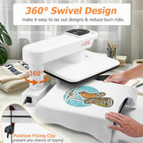 Dual Auto Heat Press Machine for T-Shirts, 360° Swing Away Heat Press with Auto Press Release for Sublimation Pillows