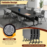 Modular Conference Table for 2-18 Person,Folding Conference Room Table with Wheels,Flip Top Stackable Meeting Table