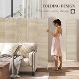 HOMCOM Room Divider, 6 Ft 6 Panel Folding Privacy Screen