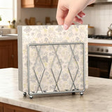 LWSFF Napkin Holder for Table, 2 Pack Modern Metal Napkin Holders for Paper Napkins & Kitchen Dining & Countertops, Cocktail Upright Napkin Holder Dispenser Suitable for All Room Decors (Silver)