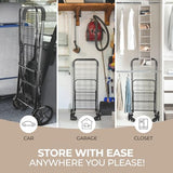 Rust‑Proof Steel Frame, 70 lb Capacity – Portable Grocery, Laundry & Travel Cart