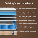 BedStory Extra Firm King Mattress 14 inch - Pain-Relieving Hybrid Mattress for Extra Lumbar & Hip Support