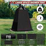 Camping Shower Tent, 7.9 FT Extra Tall Oversize Privacy Tents, Portable Outdoor Bathroom Toilet Tent with Floor, Easy Set Up Privacy Shelter for Dressing, Hiking, Fishing, UPF50+