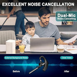 Bluetooth Headset V5.1,Wireless Bluetooth Earpiece with CVC8.0 Dual Mic Noise Cancelling
