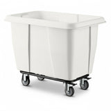 8 Cubic Foot 500 lb. Trash Cube Truck, White Commercial Laundry Cart