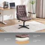 EYYTHUNG Criss Cross Chair with Arms Home Office Desk Chair No Wheels Adjustable