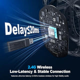 PC, Laptop, Mac & Switch, Dual Low-Latency 2.4GHz USB/Type-C & BT 5.4, ENC Noise-Canceling Mic, 3D Stereo Sound