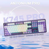 Redragon K745 PRO Wireless Gasket RGB Gaming Keyboard, 108 Keys Mechanical Keyboard w/Extra 4 Hotkeys