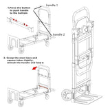 3 in 1 Convertible Hand Truck Dolly Cart with Wheels Collapsible/Folding handtruck Dolly / 2 Straps