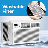 Electactic Window Air Conditioner 10,000 BTU, Air Conditioner Window Unit Up to 450 Sq.Ft,3 Fan Speeds,Easy Install,Energy Efficient,Washable Filter,White