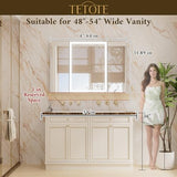 TETOTE 48 x 32 Lighted Bathroom Medicine Cabinet with Adjustable Shelves, Silver Aluminum Cabinet, Anti-Fog