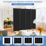 Room Divider 6FT Folding Privacy Screens with Lockable Wheels,