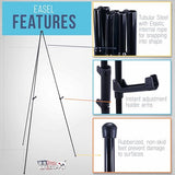 Art Supply 63" High Metal Folding Display Easel (6 Pack) - Adjustable Height, Instantly Collapses