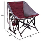GCI Outdoor MaxRelax Pod Rocker Portable Rocking Chair & Outdoor Camping Chair, Red