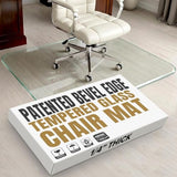 Tempered Glass Office Chair Mat for Carpet & Hardwood