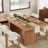 70.8" Dining Table for 6 8 10, Modern Dining Room Table with Storage, Wood Kitchen Table with Fluted Legs, Dinner