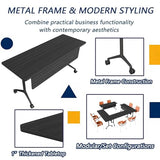 Folding Conference Table with Wheels,Flip Top Mobile Modular Conference Room Tables