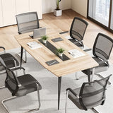 6 FT Conference Room Table, 70.86L x 35.43W x 29.52H Inches Boat Shaped Meeting Seminar Boardroom Table