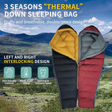 BUERTS Down Sleeping Bag for Adults Cold Weather Ultralight & Compact 680FP Backpacking Sleeping Bag for Camping, Hiking, Mountaineering.