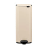 Brabantia Bo Step-On 8 Gallon Square Trash Can | Soft Beige | Light-Pedal, Soft-Close Kitchen Trash Can, Removable Inner Bucket, Non-Slip Base | Sample Trash Bags Included