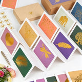 KESLOT Note cards with envelopes 30 Pack All Occasion Assorted Greeting Cards, 10 Gold Foil Designs with Stickers and Envelopes 4" x 6" For Thank You, Birthday greeting card and Messages