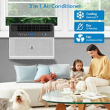8000 BTU U-Shaped Window Air Conditioner, Wi-Fi Enabled Smart Window AC Unit Cools Up to 350 Sq. Ft, Dehumidifying & Fan, Quiet Operation and Easy Installation, Remote & App Control for Home & Office