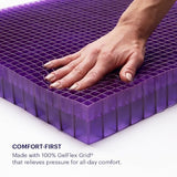 Purple Double Seat Cushion, Two-Sided Soft and Firm 2 Inch Gel Seat Cushion