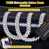 Ucciyo VVSI 20MM Moissanite Chain For Men Luxury Cuban Link Chain