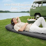 Andola Memory Sleeping Pad, 3.1" Ultra-Thick Foam Sleeping Mat for Camping, Self-Inflating Sleeping Pad with Pillow, Quiet & 9.5 R-Value, 4-Season Camping Mattress Pad for Tent Car Travel (Gray)
