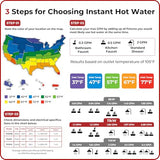 CAMPLUX Tankless Water Heater Electric 11kW 240 Volt, Point-of-Use Digital Display, Electric Instant Hot Water Heater with Self-modulating, Side Water Connection for Easier Installation, White