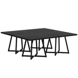Tribesigns Square Dining Table Set of 4, 31.5" Industrial Dinner Table with Metal Base, Kitchen Table for Dining Room, Small Space, Apartment, Black (Chairs are not Included)