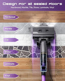 SUNSMAI Steam Mop for Floor Cleaning, Lightweight Electric Mop with Deep Steam, Self-Cleaning, NA-IX Limescale Protection, Power-Assisted Drive, 180° Lie Flat & LED Light for All Sealed Hard Floors