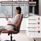Nexthro Executive Office Chair PU,Leather Office Chair with Wheels,360° Swivel Rolling Chair with Padded Arms, Ergonomic Computer Chair