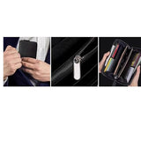 HBJWOV Men Genuine Leather Wallet Blocking Credit Card Holder Male
