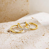 YOIHUR 14K Gold Plated Stackable Rings for Women Non Tarnish, 3 Ring Set with CZ Cubic Zirconia，Interlocked Stackable Rings，Gold and Silver Connected Bands Stacking Jewelry
